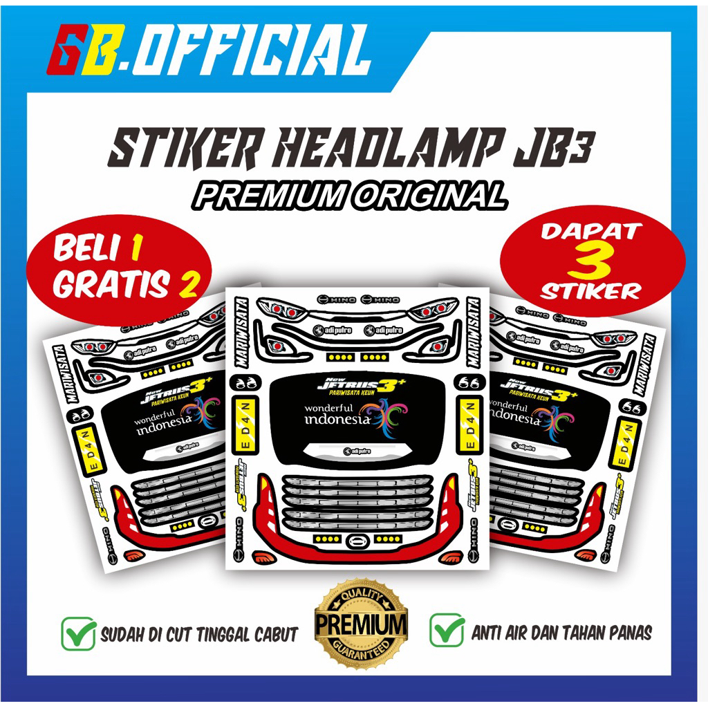 

stiker new official jb3 miniatur bus