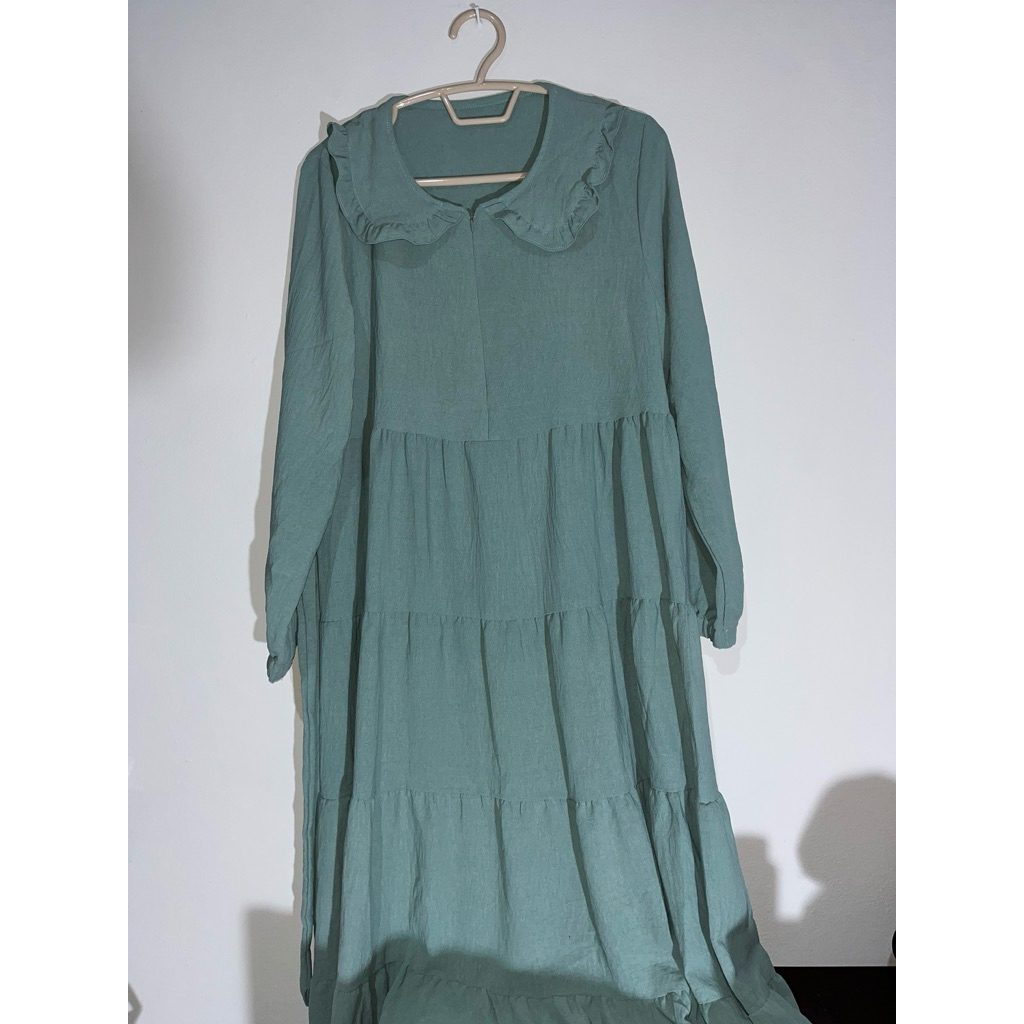 GAMIS CRINKLE HIJAU SAGE