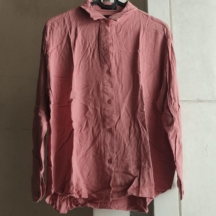Blouse Wanita Dusty Pink Bahan Katun Rayon Premium Ann Design (Preloved/Second)