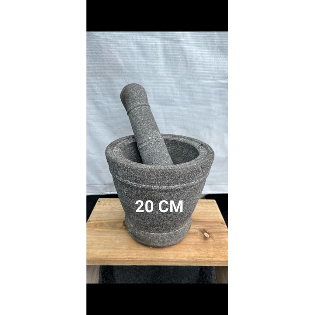 lumpang batu asli 20cm