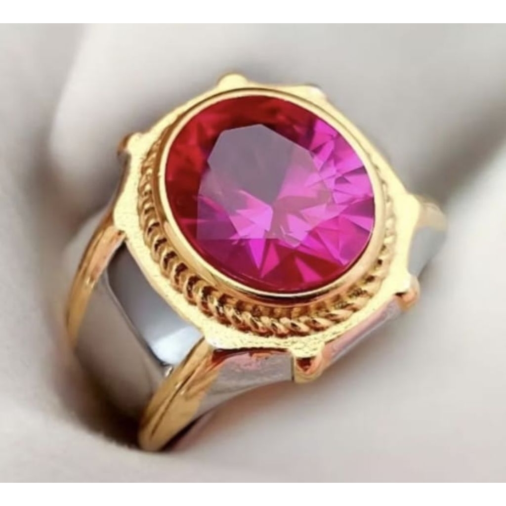 Cincin Batu Merah Siam Rose Asli Bangkok