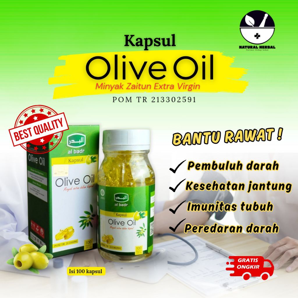 Kapsul Minyak Zaitun Al Badr Isi 100 Kapsul Extra Virgin Oil