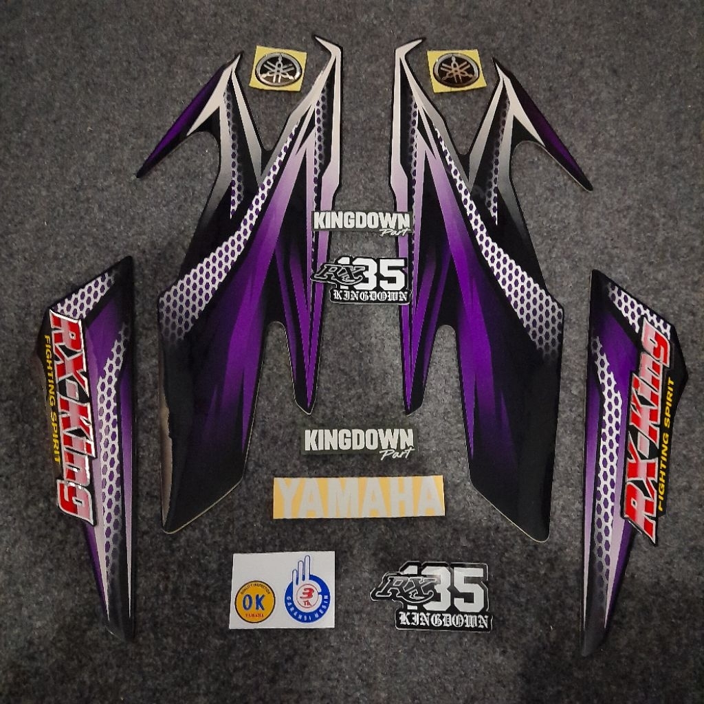 STRIPING LIS RX KING 2005 UNGU VARIASI - SET EMBLEM - PREMIUM QUALITY