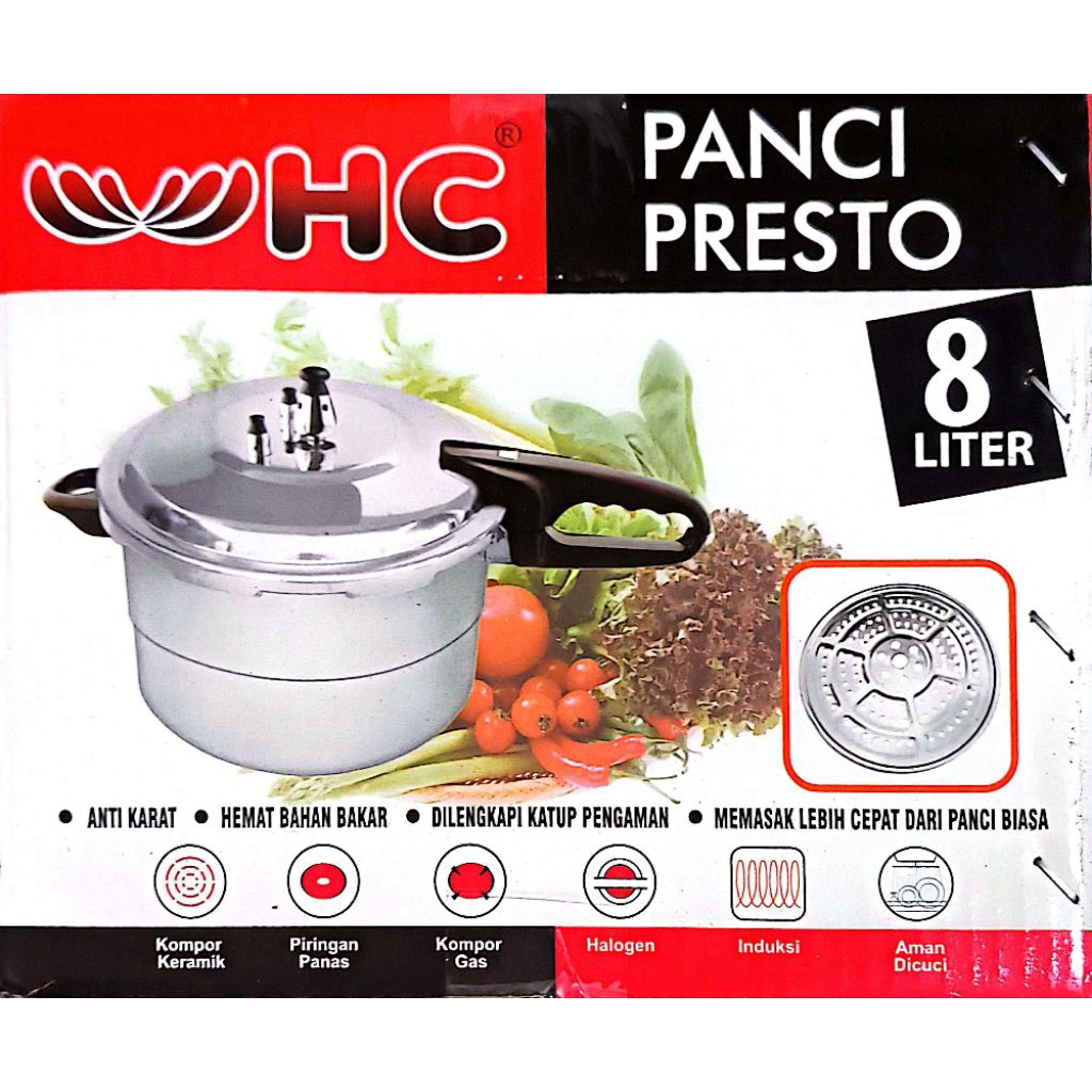 Panci Presto HC 8 liter / Panci Presto HC 4 liter. Alat masak.