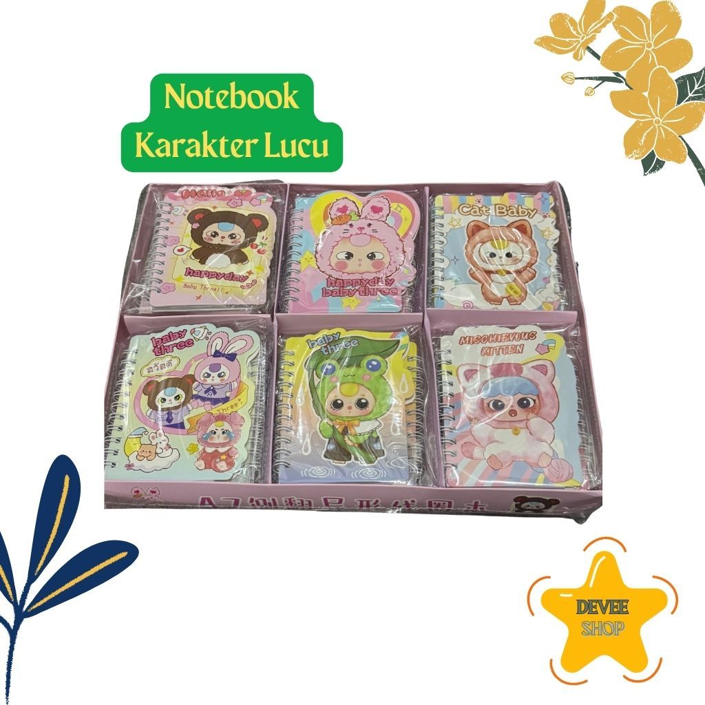 

Notebook Ring Motif | Buku Catatan Kecil | Notebook A7 | Buku Harian Portable Isi 60 Lembar |Buku Tulis Ring (Free Plastik) - Devee Shop
