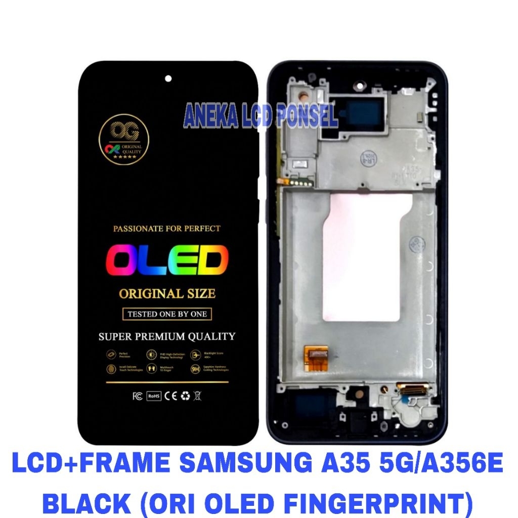 LCD+FRAME SAMSUNG A35 5G/A356E BLACK (ORI OLED FINGERPRINT)