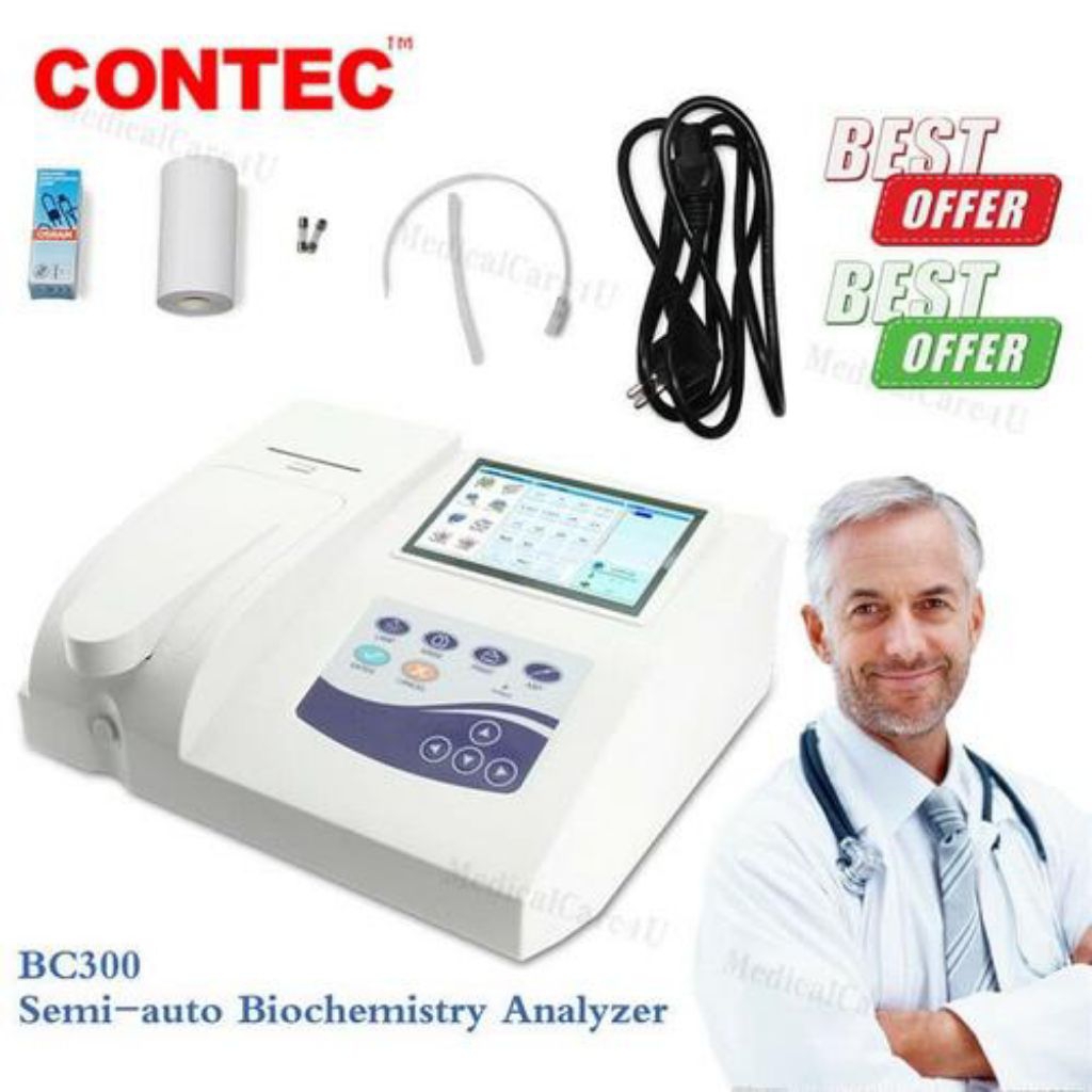 BC300 Semi-auto Biochemistry Analyzer analyzing blood Glucose body flu