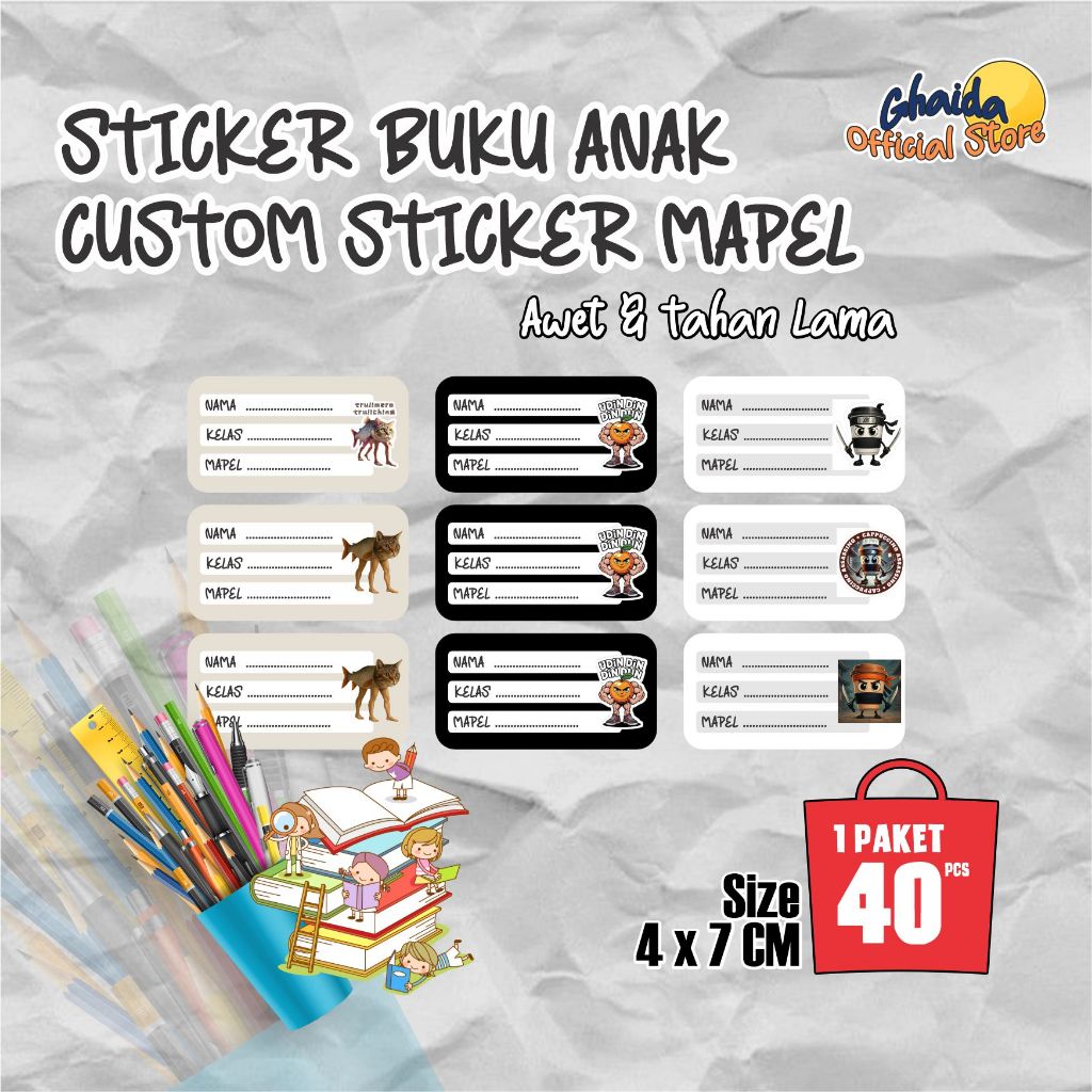 

STIKER NAMA BUKU MATA PELAJARAN | STIKER SEKOLAH | STIKER BUKU PELAJARAN l STIKER MAPEL ANAK l STIKER MATA ANOMALI UDINDINDINDUN