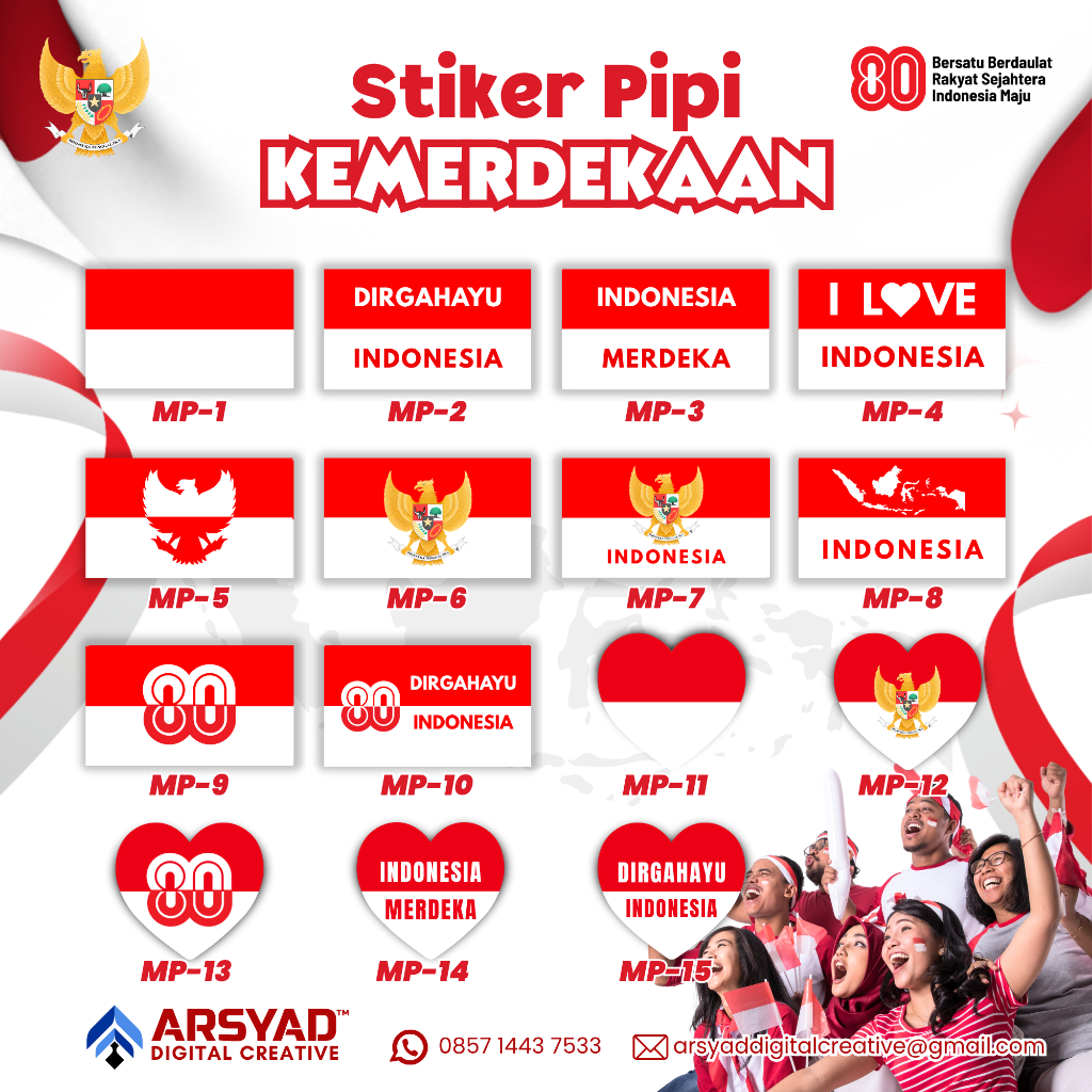

Stiker Pipi Kemerdekaan | Stiker 17 Agustusan | Isi 20 pcs