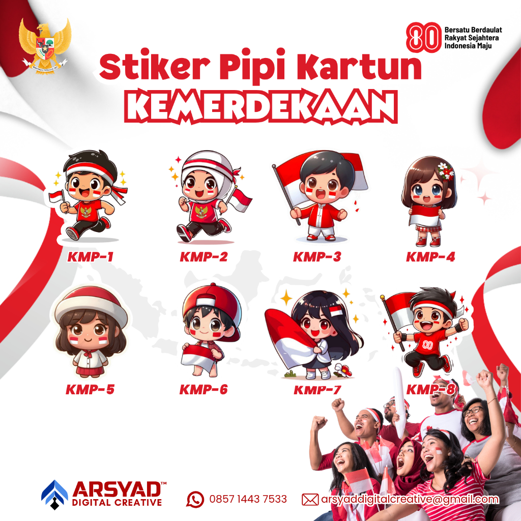 

Stiker Pipi Kartun Kemerdekaan | Stiker 17 Agustusan | Isi 20 pcs
