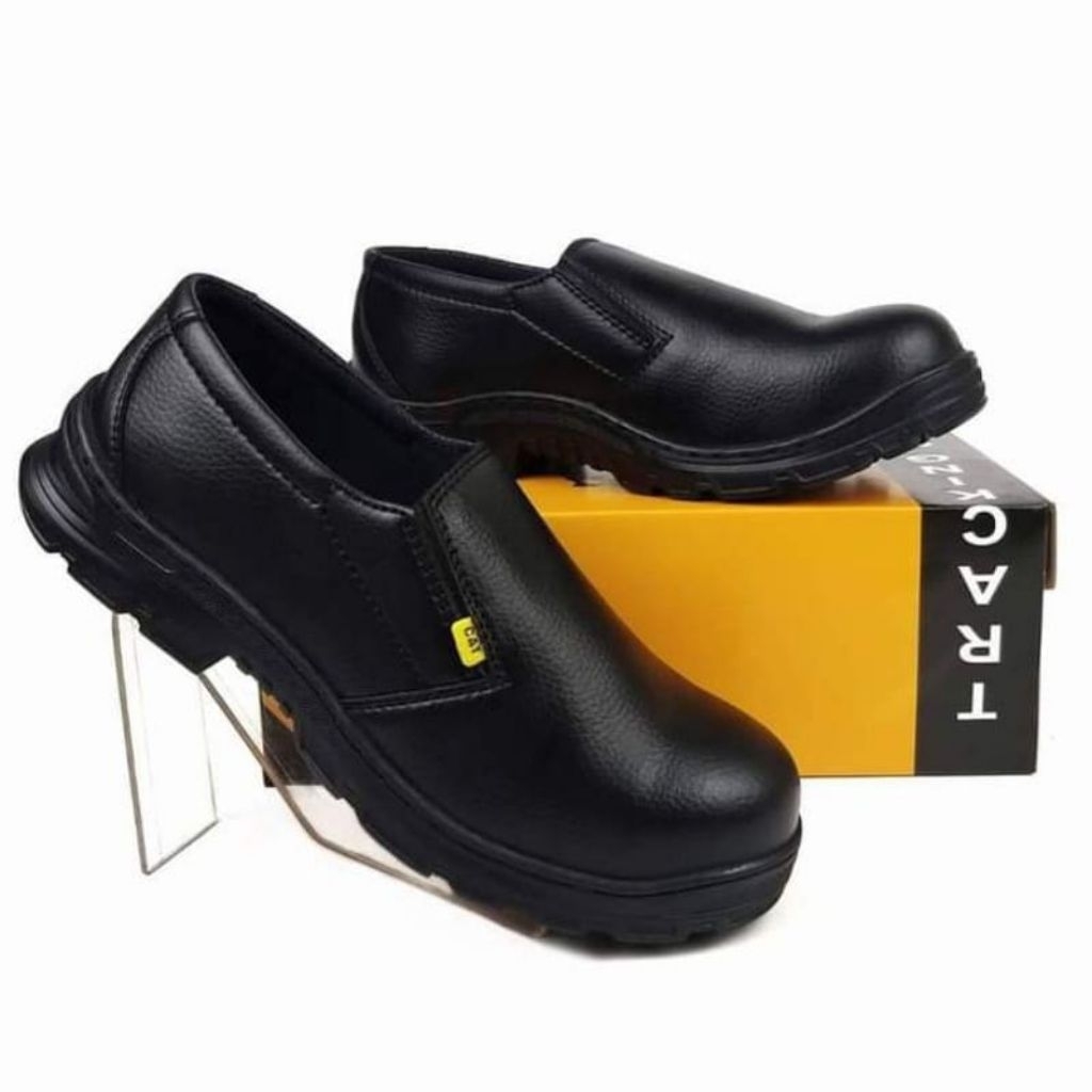 Sepatu Safety Proyek Slip On Karet Anti Slip Ujung Besi Shoes Pria Synthetic Ringan Kitchen Sepatu S