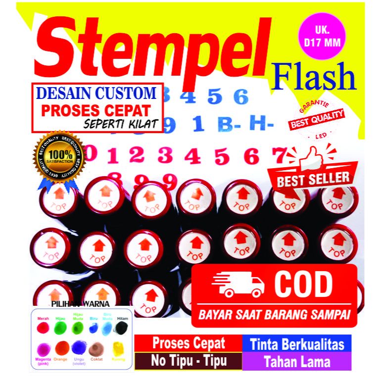 

Stempel Flash Bulat 1,7 CM, Stempel otomatis, stempel lunas kecil, stempel voucher, stample paket