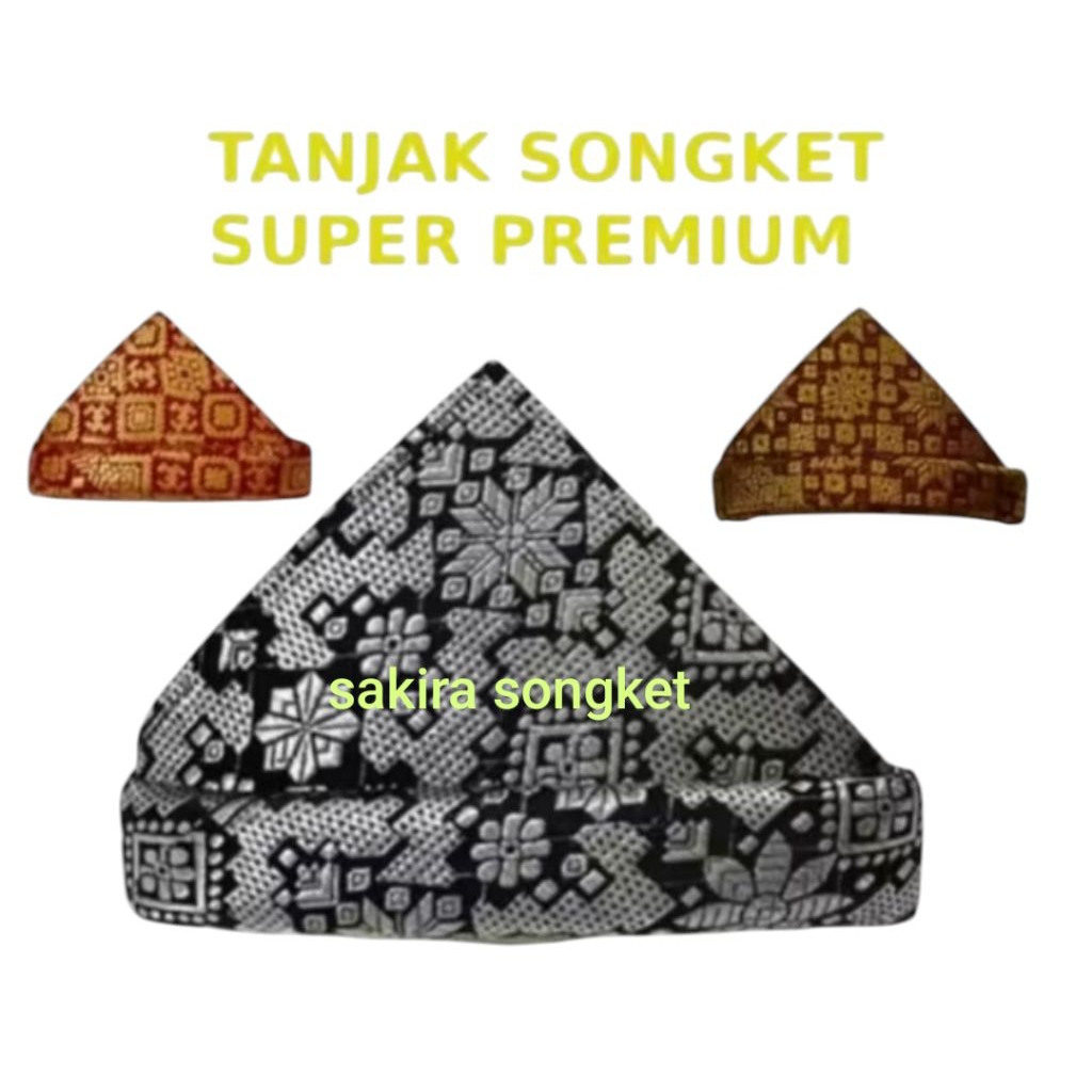 songket tanjak palembang premium (T hitam silver)