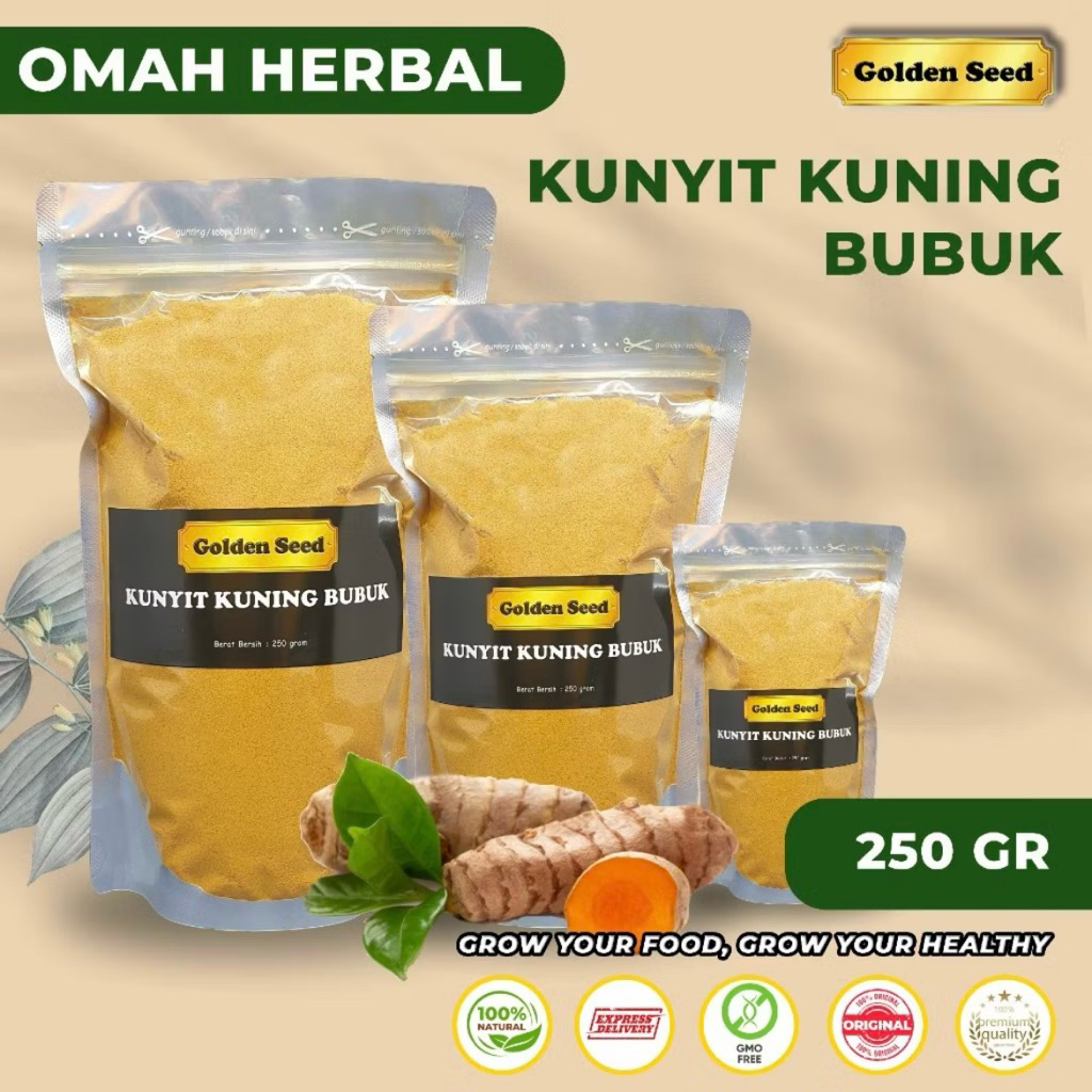 

BUBUK KUNYIT KUNING 250 GRAM / KUNYIT KUNING BUBUK 250GR MURNI PREMIUM ASLI 100% / BUBUK KUNYIT KUNING LOKAL ASLI TANPA CAMPURAN 250 GR