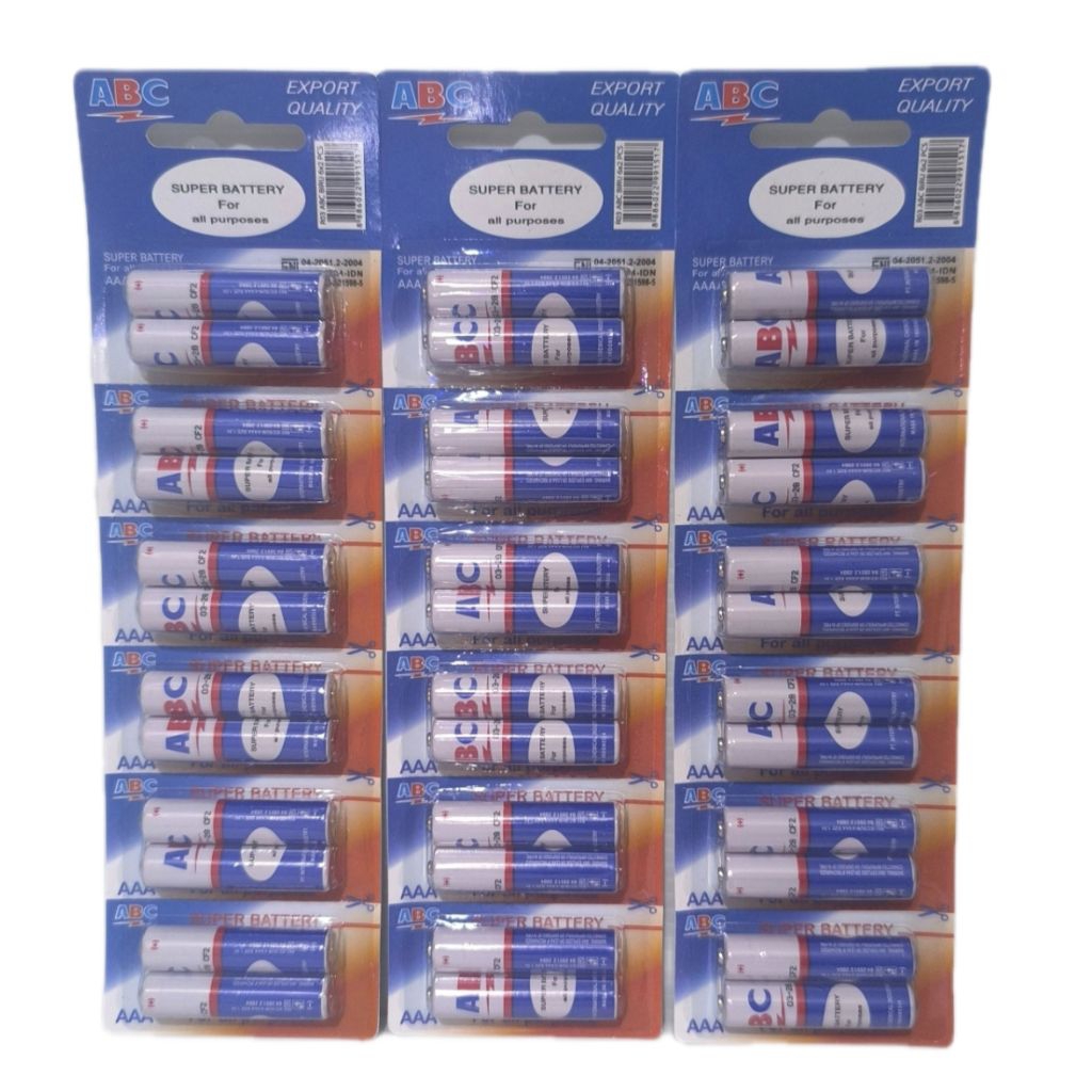 ABC Baterai AAA/R3 Biru (isi 12 pcs) Baterai Remote ABC AAA Promo