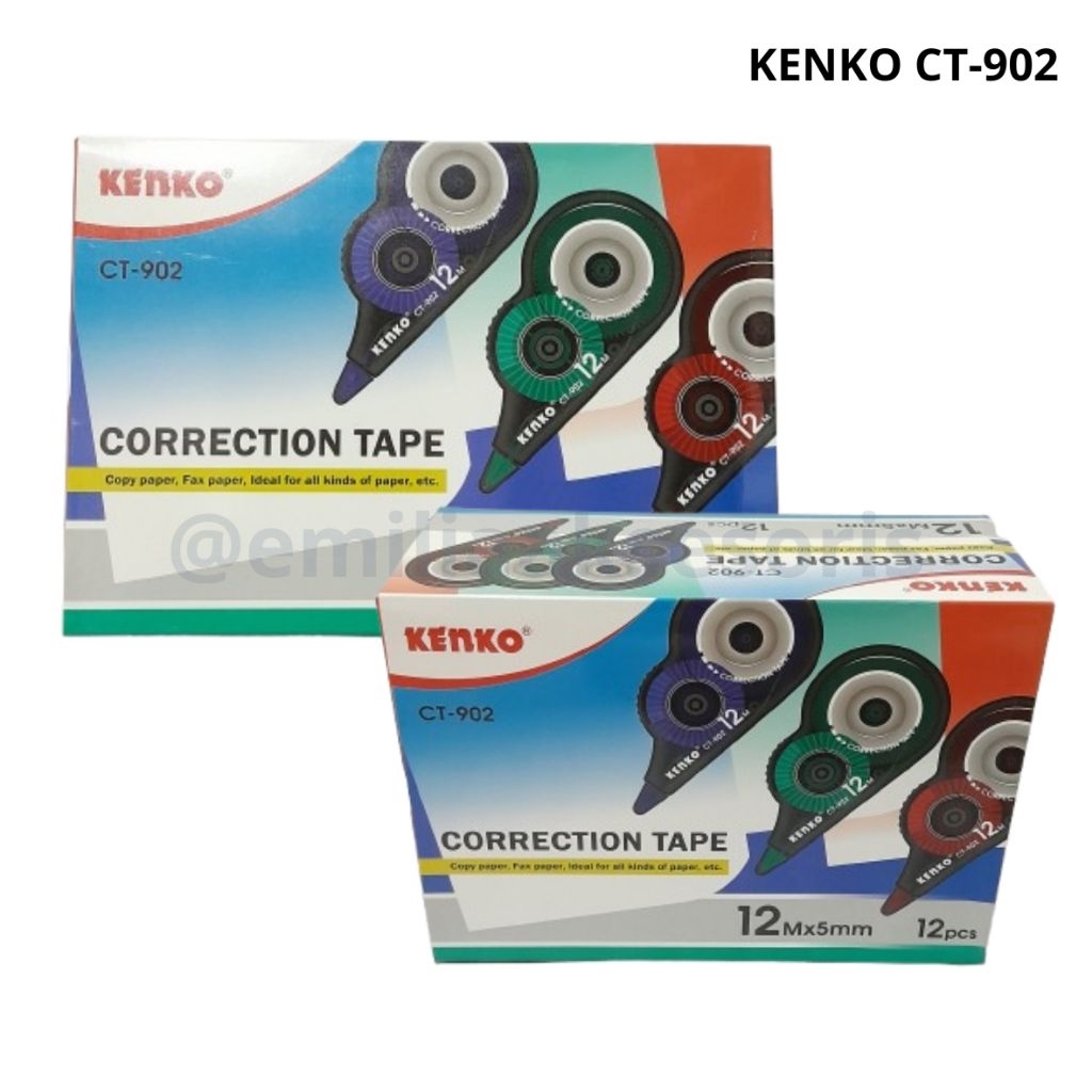 

[1LUSIN 12pcs / 6pcs] Correction Tape / Pita koreksi KENKO CT-902