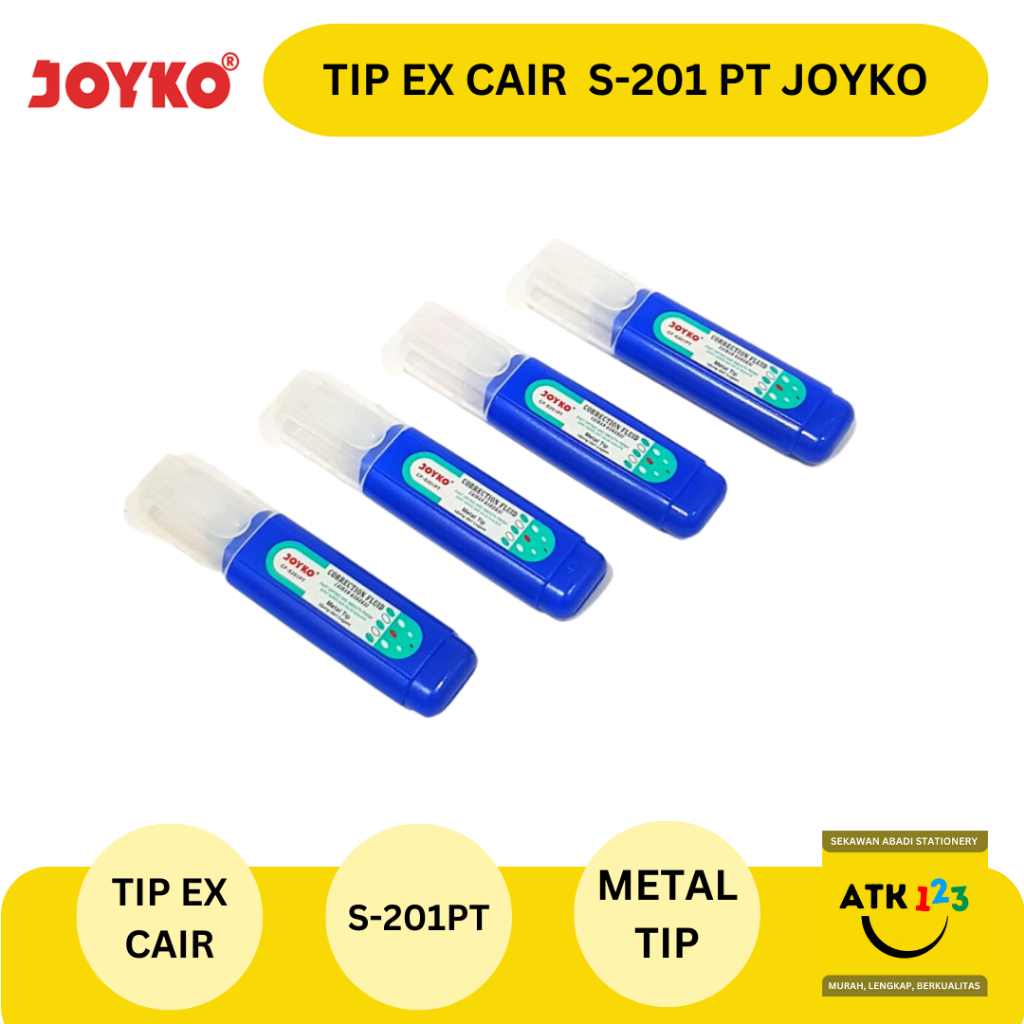 

JOYKO Correction Pen Fluid Joyko CF-S201PT / Tip-ex Cair Gepeng Metal Tip / Pulpen