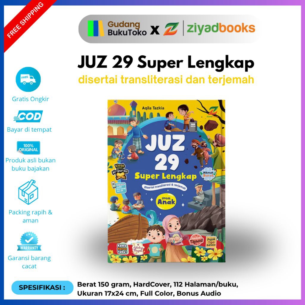 (Dilengkapi Audio) Juz 29 Superlengkap - Buku Hafalan Juz 29 dan Terjemahan -ziyad- 100% Original
