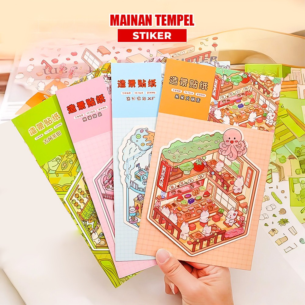 

Sticker DIY 3D Scene Rumah Motif Lucu Mainan Anak Korean Dekorasi Ruangan / Mainan Kreatif Satisfying Decoration Landscaping Korea Stockami M387
