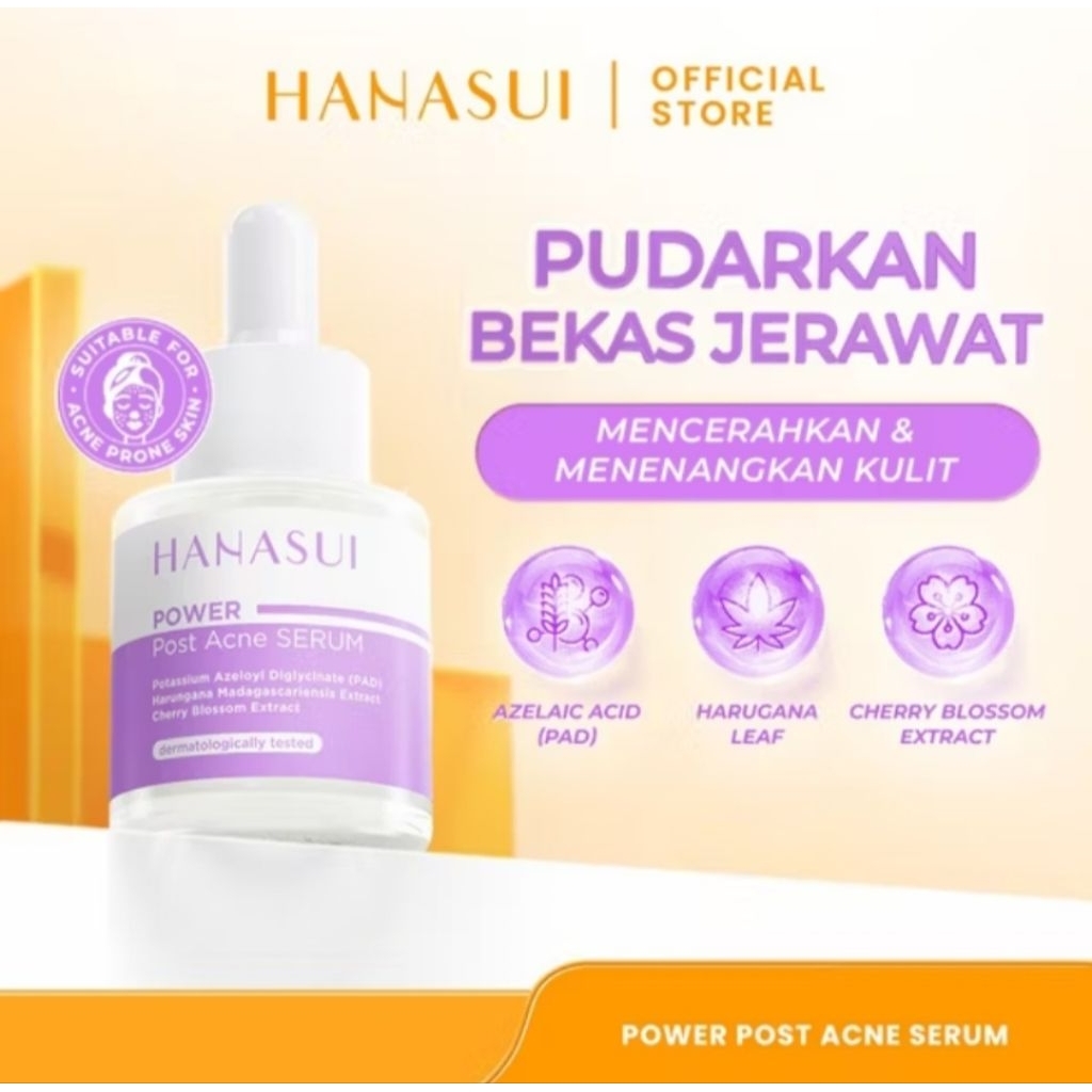 Hanasui Power Post Acne Serum - Pudarkan Bekas Jerawat PIE & PIH Mencerahkan Dan Kurangi Bekas Jeraw