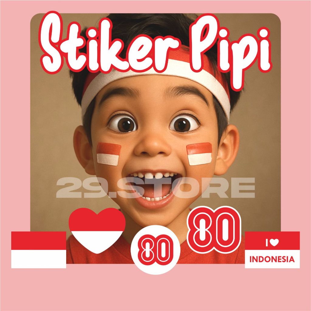 

STIKER PIPI MERAH PUTIH STIKER KARNAVAL HUT RI STIKER BENDERA INDONESIA ANAK