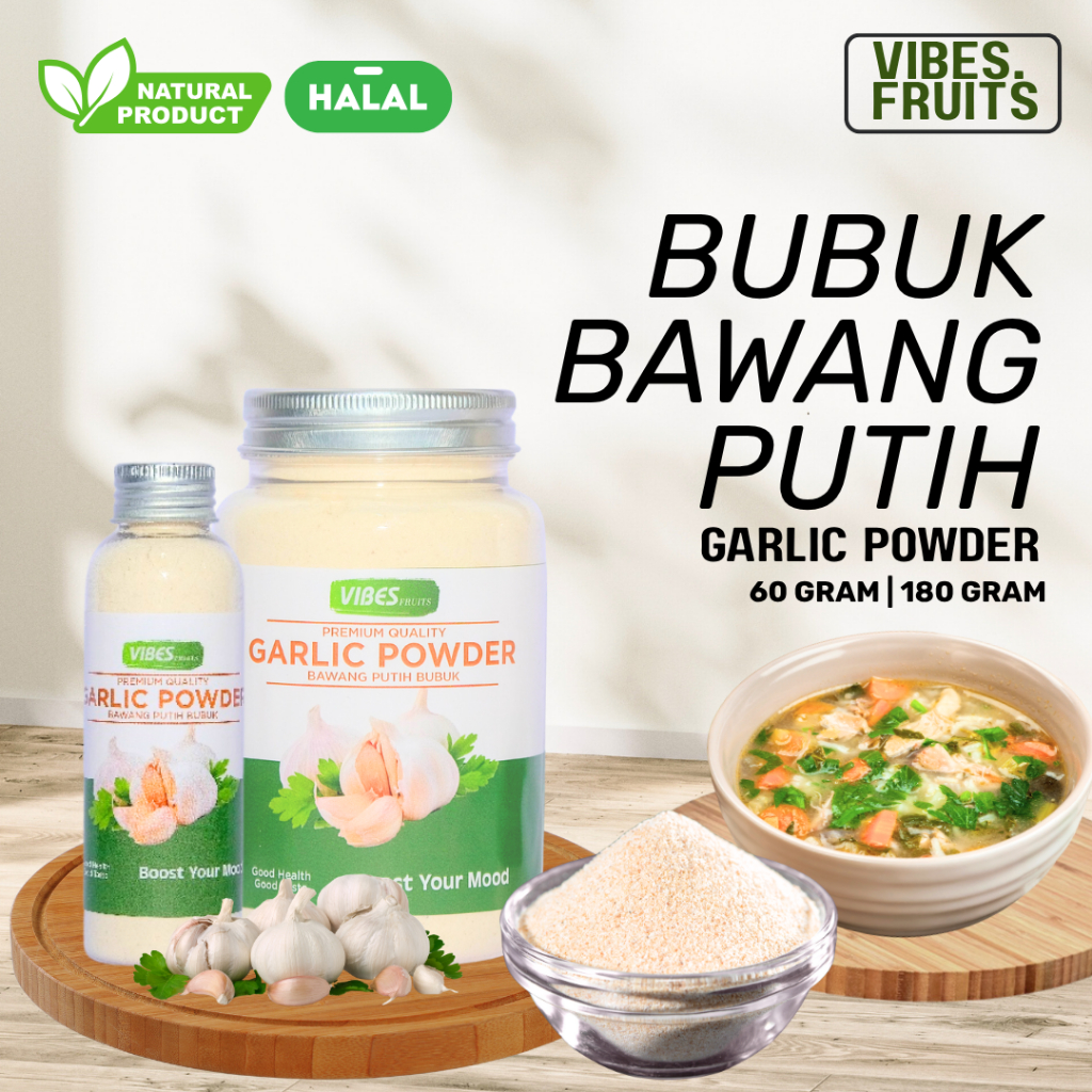 

Bawang Putih Bubuk Non MSG 60gr 180gr Bumbu Masak / Garlic Powder Non MSG Bawang Bubuk Bumbu MPASI