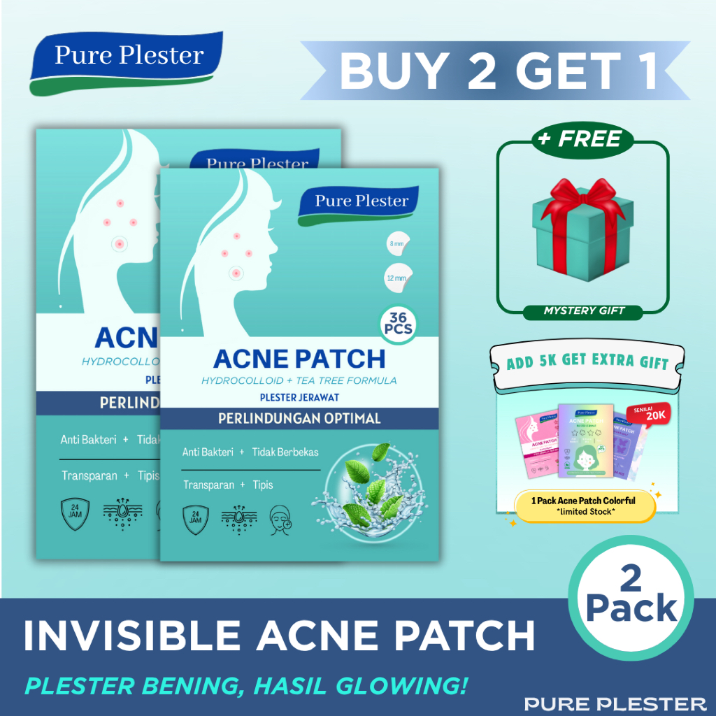 Paket 72 Pcs Acne Patch Tipis Transparan Bening - Sticker Penghilang Jerawat Pure Plaster with Salic