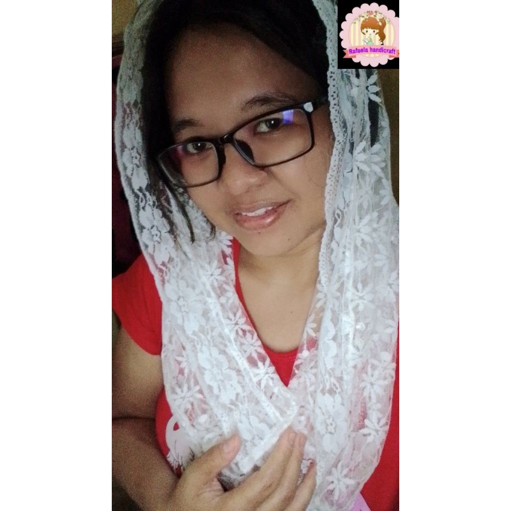 Mantilla sarung pendek/Mantilla brokat pendek/Kerudung misa/Mantila