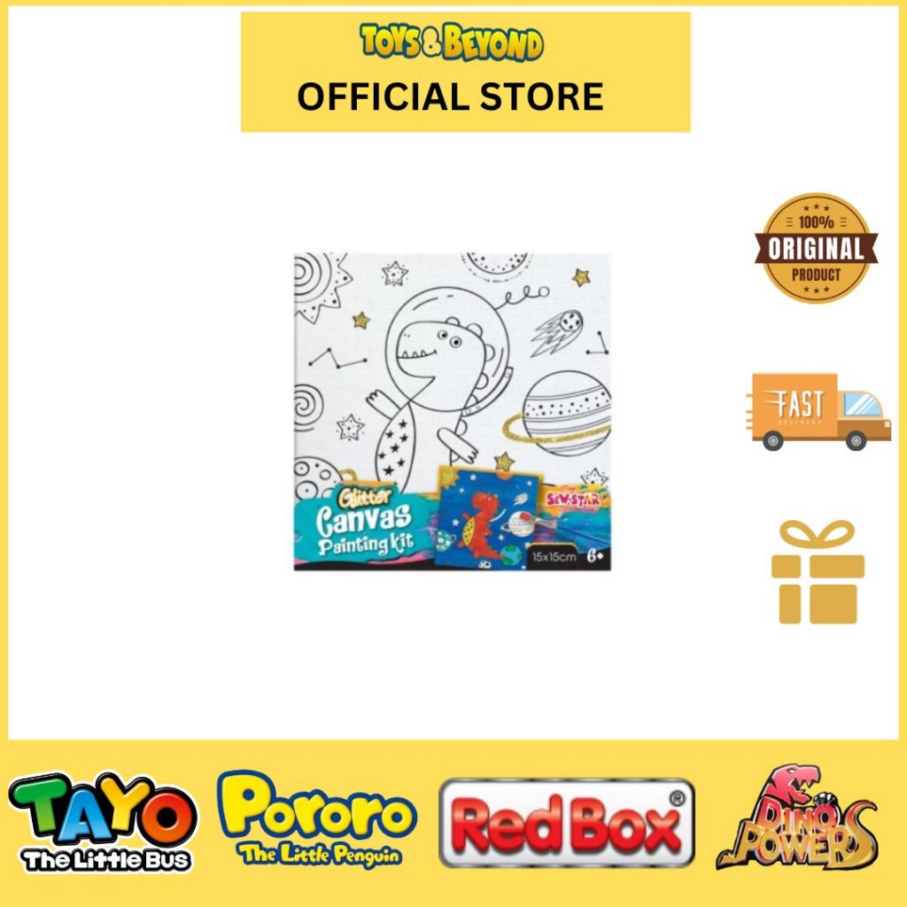 

Toys And Beyond Sew Star Glitter Canvas Painting Kit Dinosaur SS-22-003