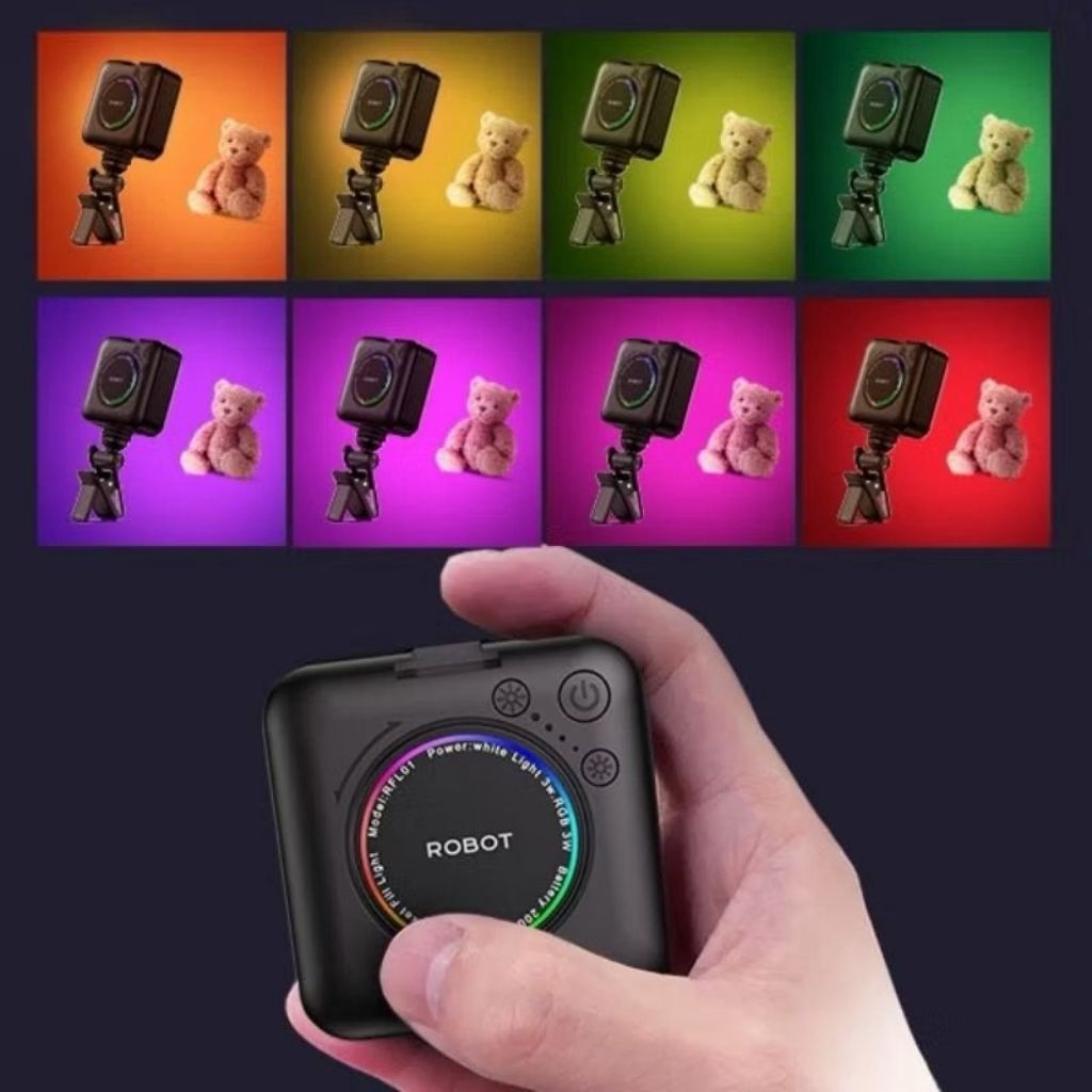 Lampu Kamera Pockets Robot RFL01 Untuk Kamera Konten Kreator Dll