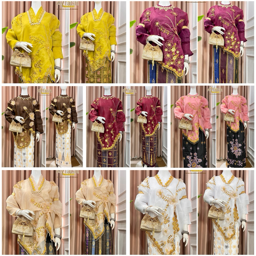 BAJU BODO SIMATAYYA LAKBU MODERN ORGANZA SULTAN SULAM BORDIR LAGOSI ADAT BUGIS MAKASSAR PESTA READY 