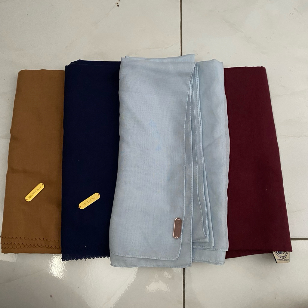 preloved hijab polos by vad, umama, honey sugar dll