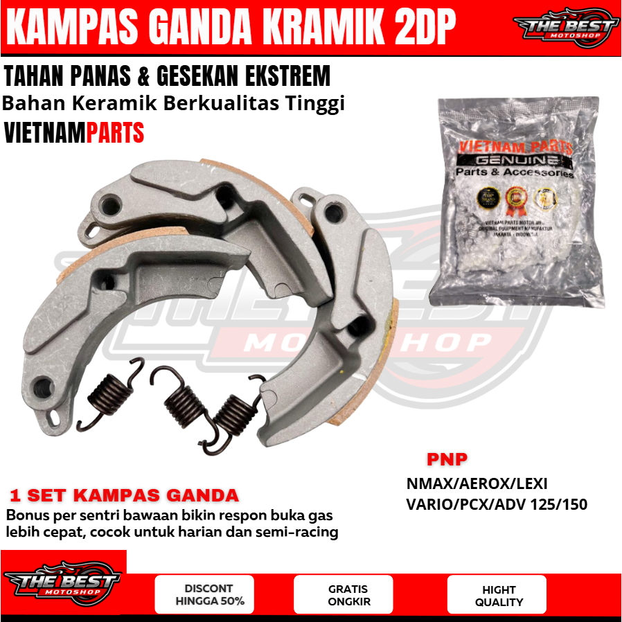 KAMPAS GANDA VARIO KRAMIK KODE 2DP CARBON KEVLAR ALL MOTOR KAMPAS KOPLING VARIO/PCX/ADV/NMAX/AEROX