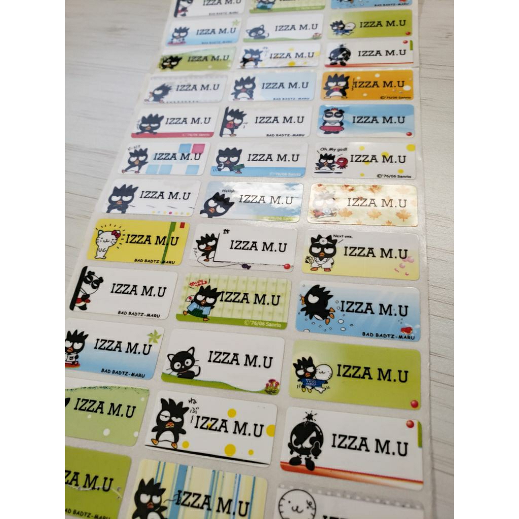 

Stiker Label Nama Name Sticker Waterproof Anti Air Badtzmaru Badtz Maru