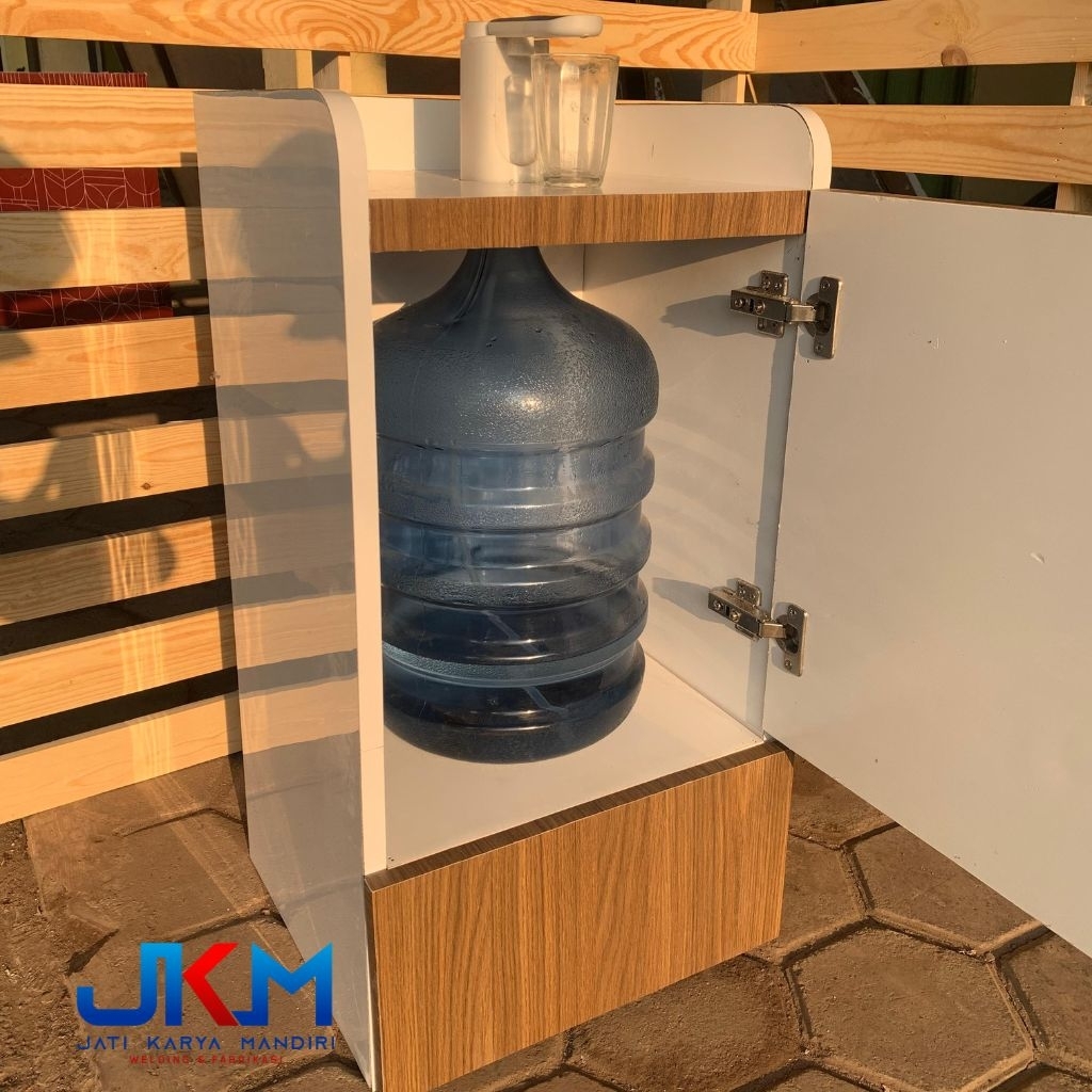 Lemari galon air minum/ Tempat galon/ Dispenser Galon bawah Free pompa air
