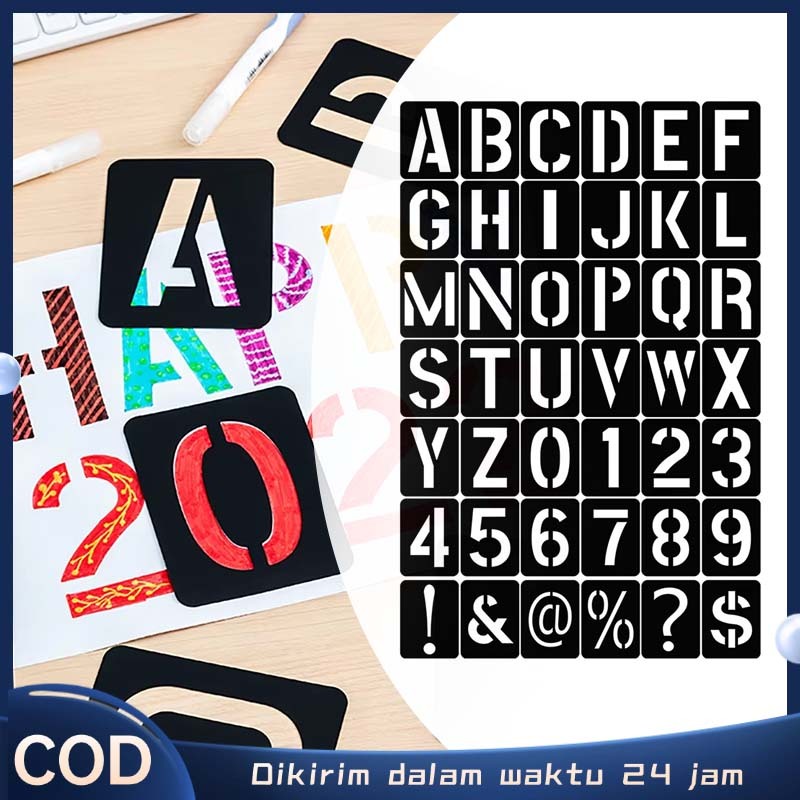

Cetakan Huruf Abjad 42 Buah Cetakan Huruf Huruf Stensil Plastik Pylox Cat Portable Cetakan Hurup