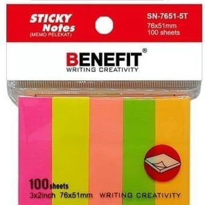 

(1 Pcs) Memo Sticky Note Benefit 7651-5T / Kertas Memo Stick Note Benefit 7651-5T