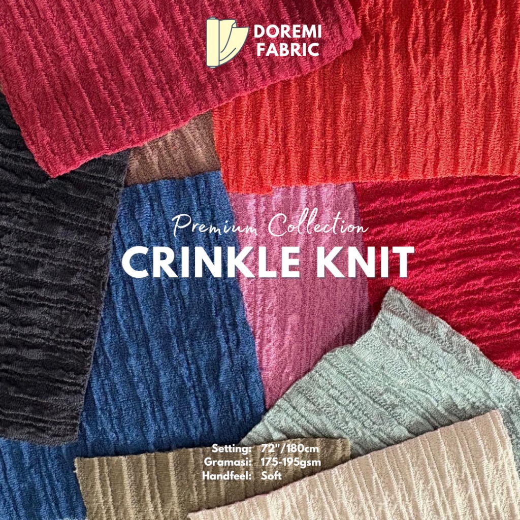 (METERAN) Kain DOREMI CRINKLE KNIT PREMIUM 175-195 GSM
