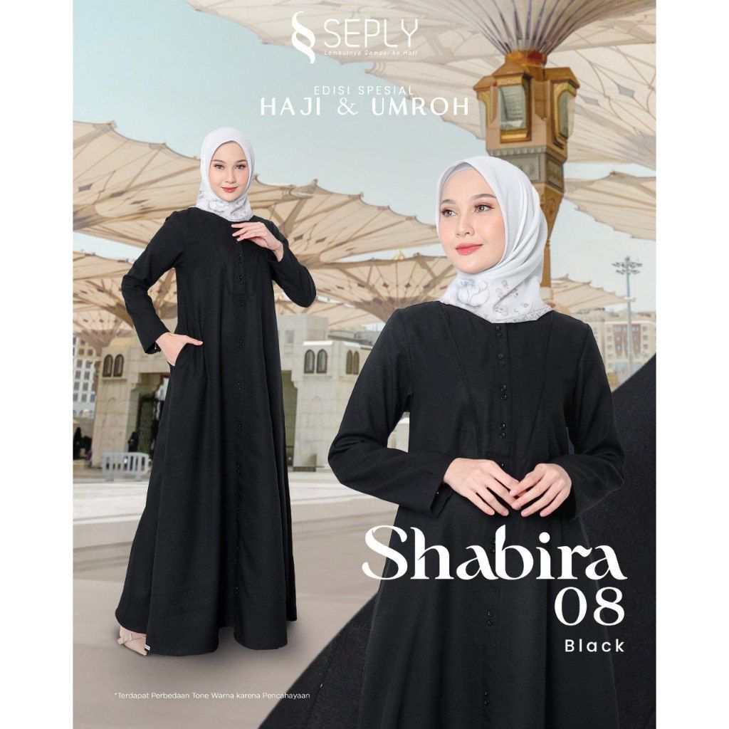Shabira 08 Black by Seply / gamis hitam seply / gamis polos seply