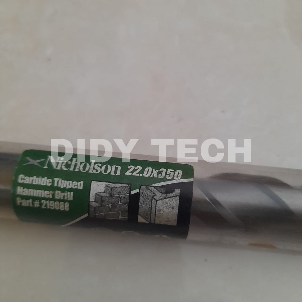 Mata bor palu berujung karbida Nicholson dengan spesifikasi 22.0x350 dan nomor bagian 219088.