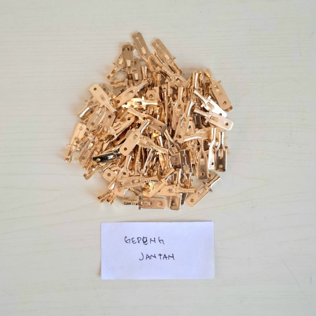[100 Pcs] Skun Gepeng Kabel Motor - Kuningan Terminal Gepeng Male Cowok Jantan