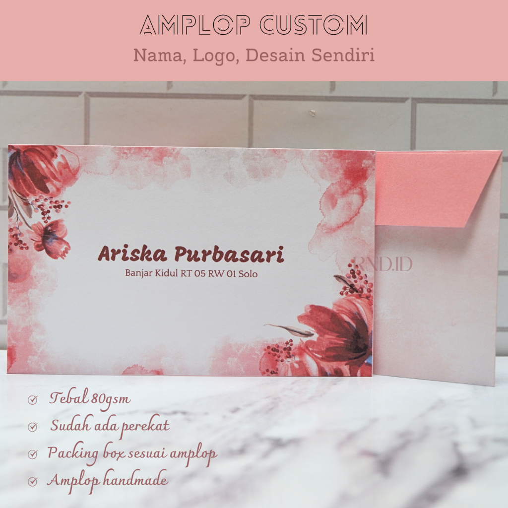 

Amplop Kondangan Murah isi 50 pcs Ukuran Besar Aesthetic #4 Custom Nama, Alamat, Logo, Desain Sendiri