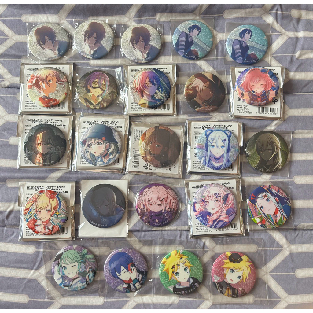 Project Sekai Glitter Event Can Badge Rui Emu Honami Saki Airi Miku Kohane Kaito