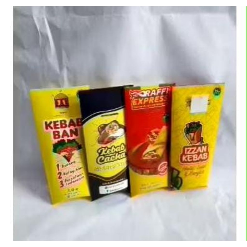 

BOX KEBAB CUSTOM UKURAN SEDANG 21x9 cm CUSTOM DESAIN BRAND BOX KEBAB DOS KEBAB