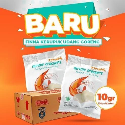 

(10pcs) FINNA KERUPUK Udang - Shrimp Crackers 10g Sudah Matang Siap Makan - Kheiza Frozen