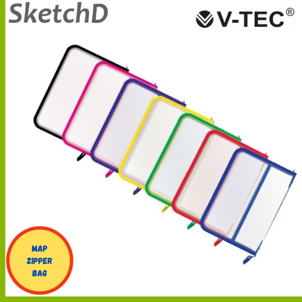 

Map Jaring Resleting F4 V-tec Zipper Bag Vtec Tas Map Plastik