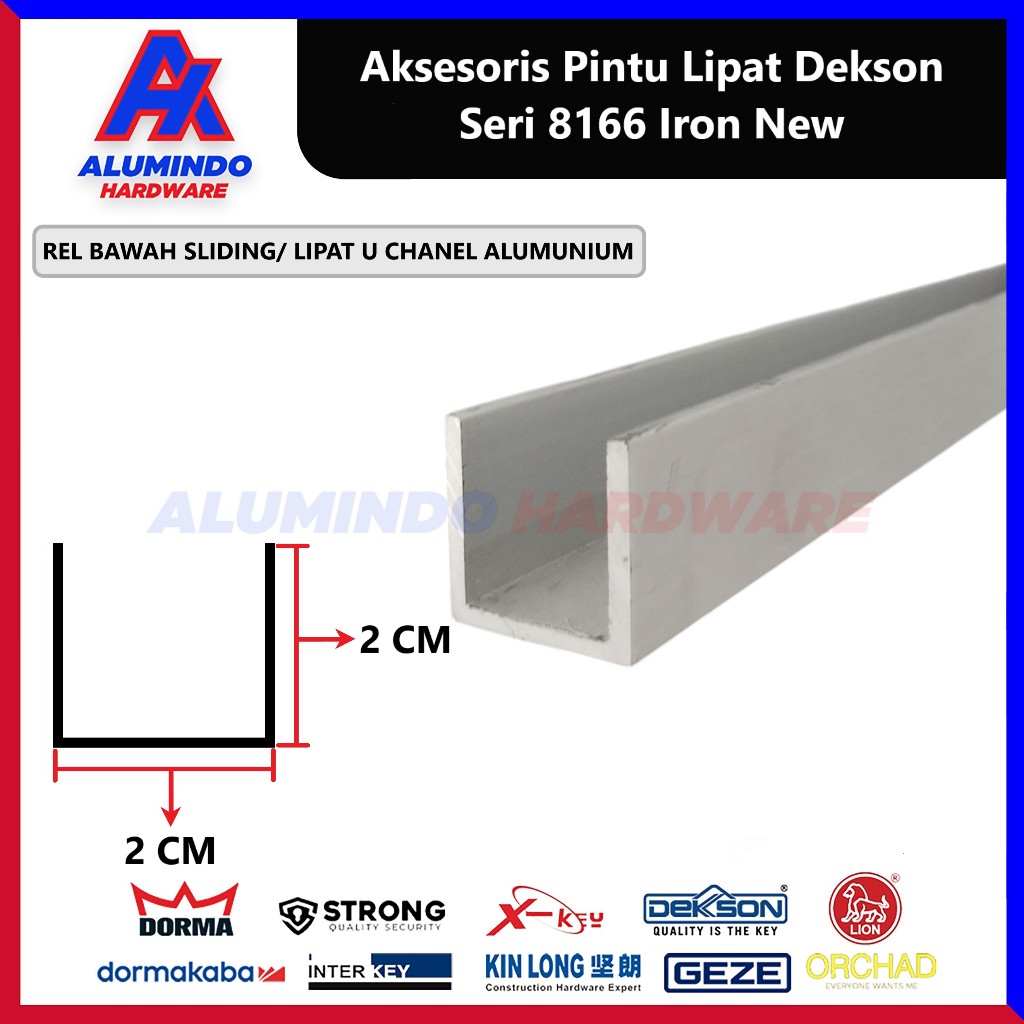 Rel Bawah Pintu Geser Atau Pintu Lipat Alumunium U Channel