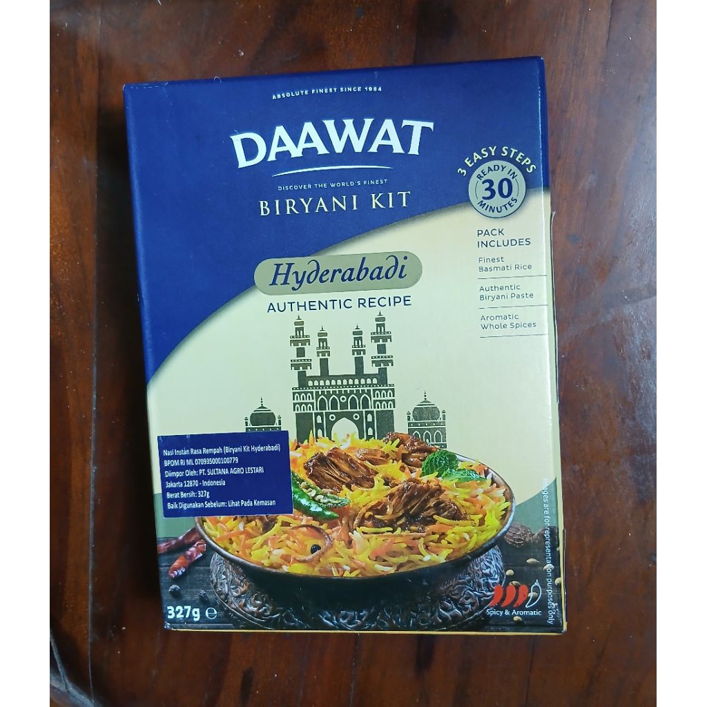 

Daawat Biryani Kit 327gram / Nasi Briyani instant