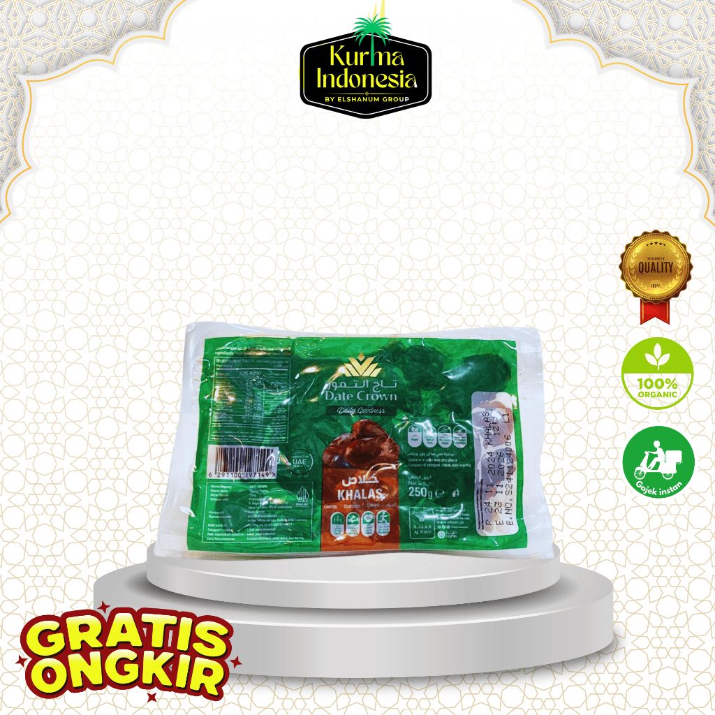 

Kurma Date Crown Khalas 250gr press | kurma pres enak,thermo | alghaizan pusat | tanah abang