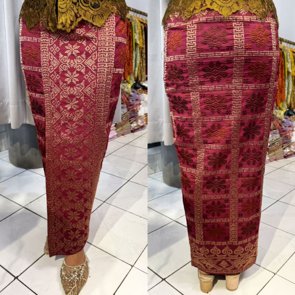 SIMONA KEBAYA - KAMEN BORDIR GOLD LASEM - Kamen jadi strait premium - bawahan kebaya bali